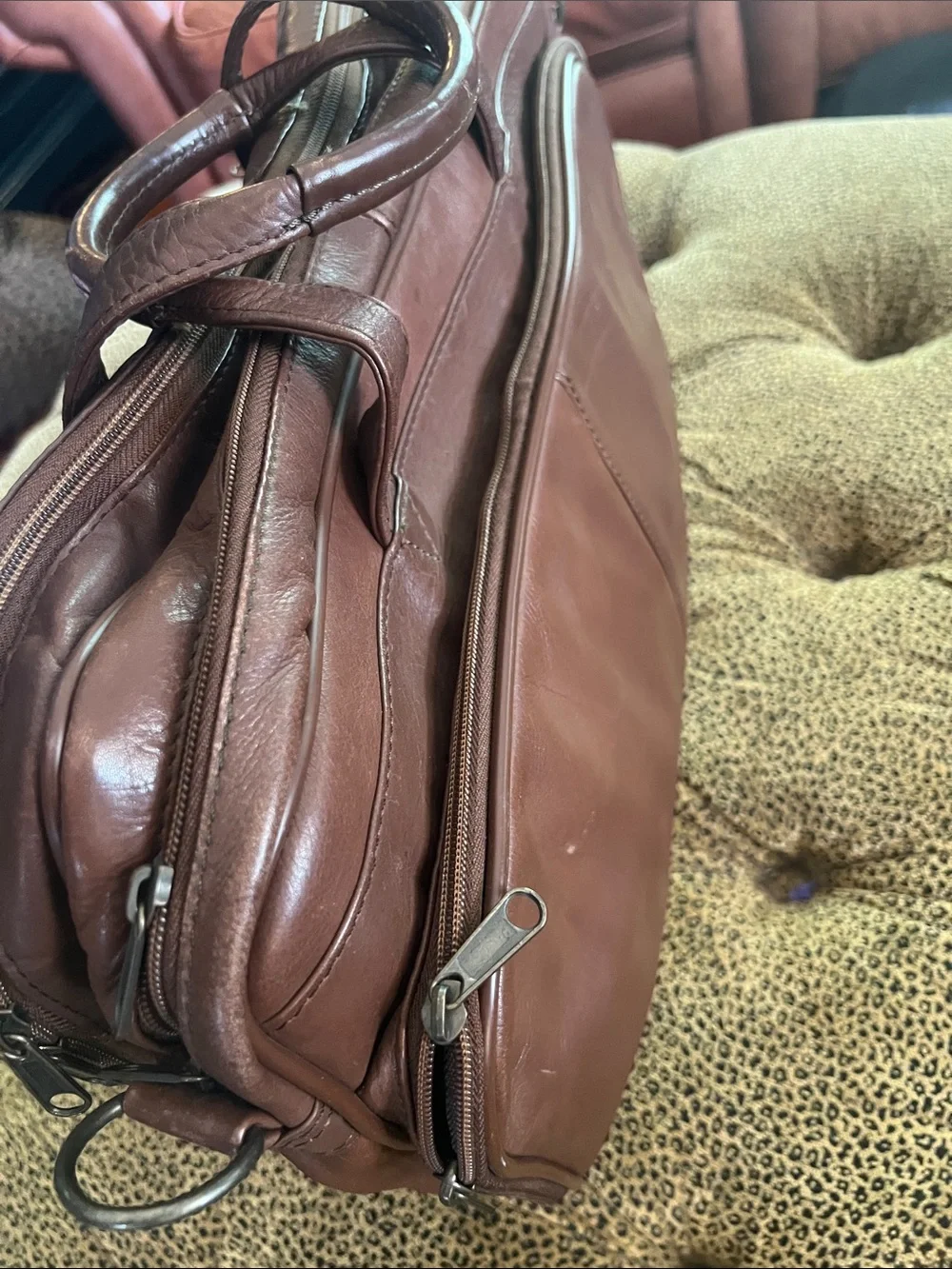 Heritage Soft Brown Leather Briefcase with Top Handles
